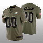 Men's Miami Dolphins ACTIVE PLAYER Custom 2022 Olive Salute To Service Limited Stitched Jersey,baseball caps,new era cap wholesale,wholesale hats